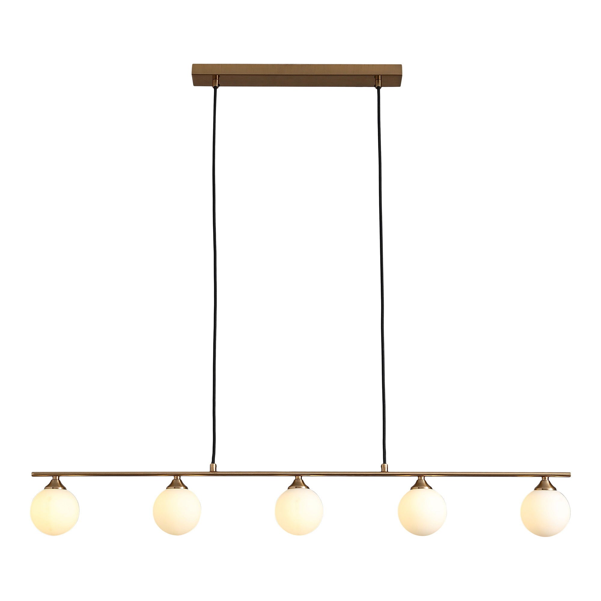 Halifax Pendelleuchte – Glas & Stahl, messingfarben, 6-flammig